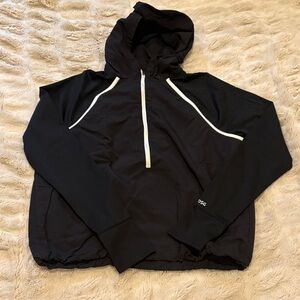 DSG Black Half Zip Hoodie with White Trim